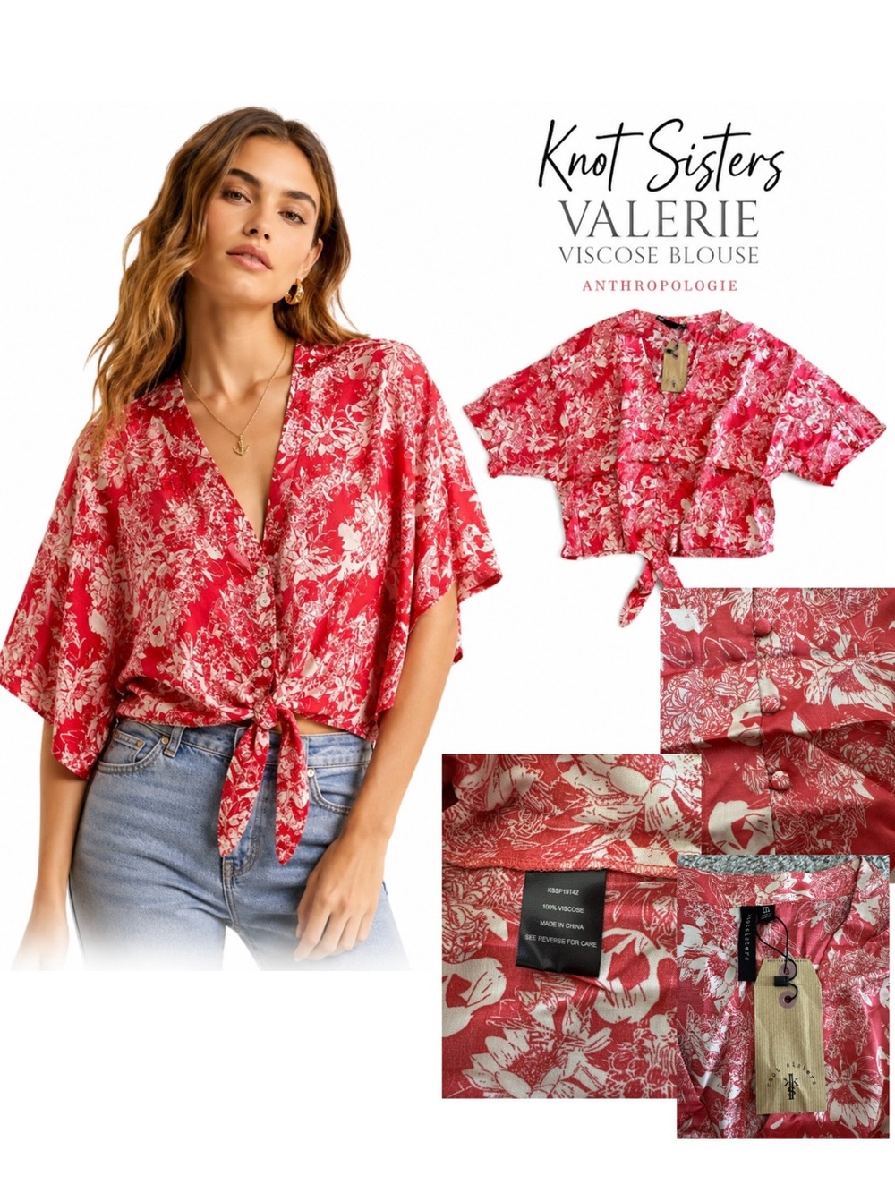 Knot Sisters Valerie Viscose Blouse (Anthropologie)